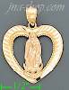 14K Gold Sweet 15 Heart 3Color Charm Pendant