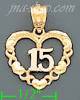 14K Gold 15 Años Wreath 3Color Charm Pendant