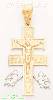 14K Gold Caravaca Cross Crucifix 3Color Charm Pendant