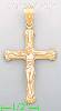 14K Gold Cross Crucifix 3Color Charm Pendant