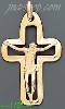 14K Gold Crucifix Italian Cross Charm Pendant