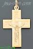 14K Gold Crucifix Italian Cross Charm Pendant