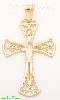 14K Gold Crucifix Italian Cross Charm Pendant