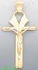 14K Gold Crucifix Italian Cross Charm Pendant