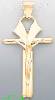 14K Gold Crucifix Italian Cross Charm Pendant