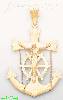 14K Gold Anchor Crucifix Stamp Charm Pendant