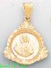 14K Gold Jesus Christ Sacred Heart Stamp Charm Pendant