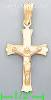 14K Gold Cross Crucifix Stamp Charm Pendant