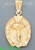 14K Gold Crucifix w/Horseshoe Stamp Charm Pendant