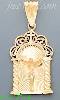 14K Gold Crucifix on Ornate Arc Stamp Charm Pendant