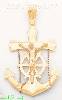 14K Gold Anchor Crucifix Stamp Charm Pendant