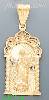 14K Gold Virgin of Guadalupe on Ornate Arc Stamp Charm Pendant