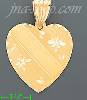 14K Gold Engravable Dia-Cut Heart Stamp Charm Pendant
