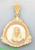 14K Gold Jesus Christ Face Stamp Charm Pendant