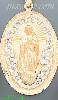 14K Gold Virgin of Guadalupe Oval Stamp Charm Pendant