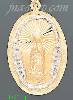 14K Gold Virgin of Guadalupe Oval Stamp Charm Pendant