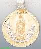 14K Gold Virgi of Guadalupe Round Stamp Charm Pendant