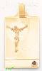 14K Gold Crucifix Stamp Charm Pendant