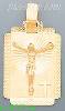 14K Gold Crucifix Stamp Charm Pendant