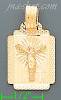 14K Gold Crucifix Stamp Charm Pendant