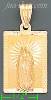 14K Gold Virgin of Guadalupe Stamp Charm Pendant