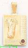 14K Gold Virgin of Guadalupe Stamp Charm Pendant