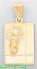 14K Gold Virgin of Guadalupe Stamp Charm Pendant