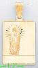 14K Gold Virgin of Guadalupe Stamp Charm Pendant