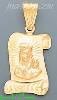 14K Gold Madonna & Child Scroll Stamp Charm Pendant