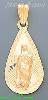14K Gold Virgin of Guadalupe Teardrop Stamp Charm Pendant