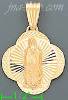 14K Gold Virgin of Guadalupe Stamp Charm Pendant