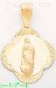 14K Gold Virgin of Guadalupe Stamp Charm Pendant