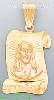 14K Gold Jesus Christ Scroll Stamp Charm Pendant