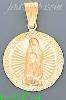 14K Gold Virgin of Guadalupe Round Stamp Charm Pendant