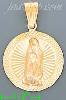 14K Gold Virgin of Guadalupe Round Stamp Charm Pendant