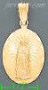 14K Gold Virgin of Guadalupe Oval Stamp Charm Pendant