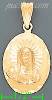 14K Gold Virgin Oval Stamp Charm Pendant