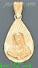 14K Gold Virgin Teardrop Stamp Charm Pendant