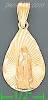 14K Gold Virgin of Guadalupe Teardrop Stamp Charm Pendant