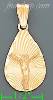 14K Gold Crucifix Teardrop Stamp Charm Pendant