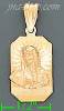 14K Gold Virgin Rectangular Stamp Charm Pendant