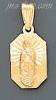 14K Gold Virgin of Guadalupe Rectangular Stamp Charm Pendant