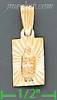 14K Gold Virgin of Guadalupe Rectangular Stamp Charm Pendant