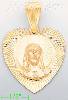 14K Gold Jesus Sacred Heart Stamp Charm Pendant