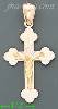 14K Gold Cross Crucifix 3Color Stamped CZ Charm Pendant