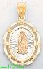 14K Gold Virgin of Guadalupe Stamp Charm Pendant