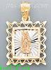 14K Gold Virgin of Guadalupe Stamp Charm Pendant