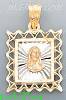 14K Gold Jesus Christ Face Stamp Charm Pendant