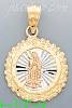 14K Gold Virgin of Guadalupe Stamp Charm Pendant