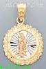 14K Gold Virgin of Guadalupe Stamp Charm Pendant